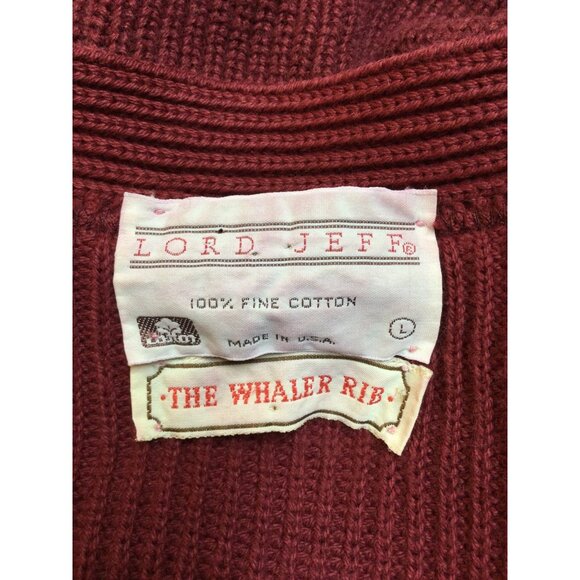 Vintage Lord Jeff The Whaler Rib Mens Cardigan Sweater Size L Grandpa Old Money - Picture 4 of 8
